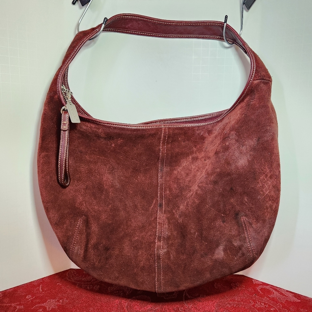 Coach Suede Shoulder Bag in Rich Brown